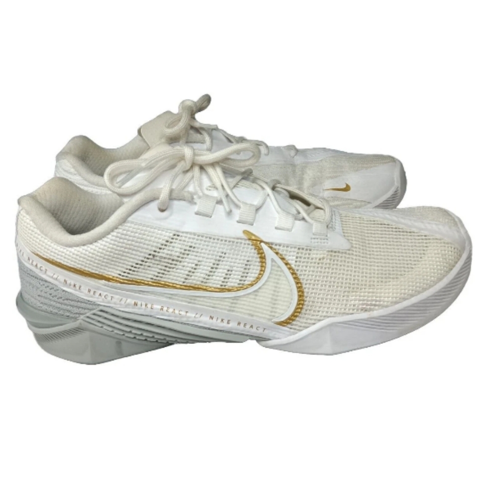 Nike React Metcon Shoes Women's Size 7~ White & Metallic Gold